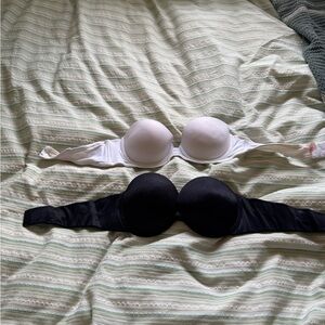 Victoria's Secret Black and White Strapless Bras